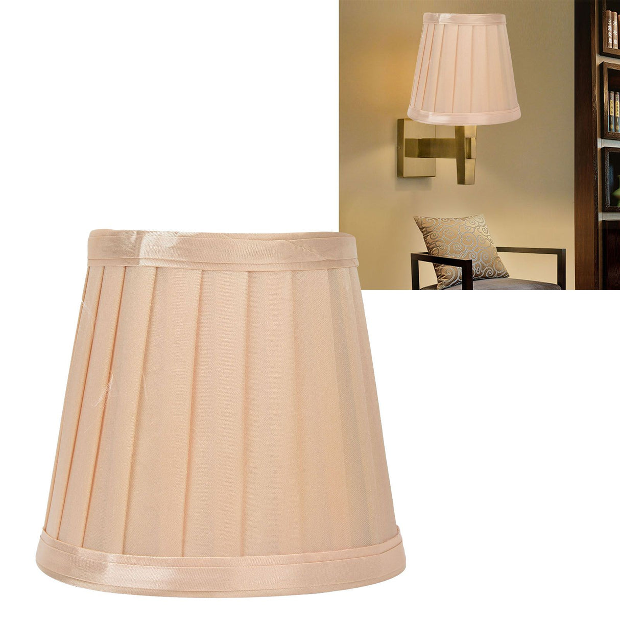2Pcs Small Lamp Shades Wearproof Smooth Exquisite Lightweight Safe Convenient Table Lampshade0206 Gold