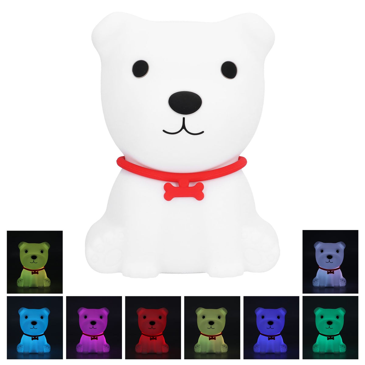 Cute Dog Shaped Silicone Lamp Kids Night Light Portable Bedside Light for Baby Sleeping Nursery USB Charging
