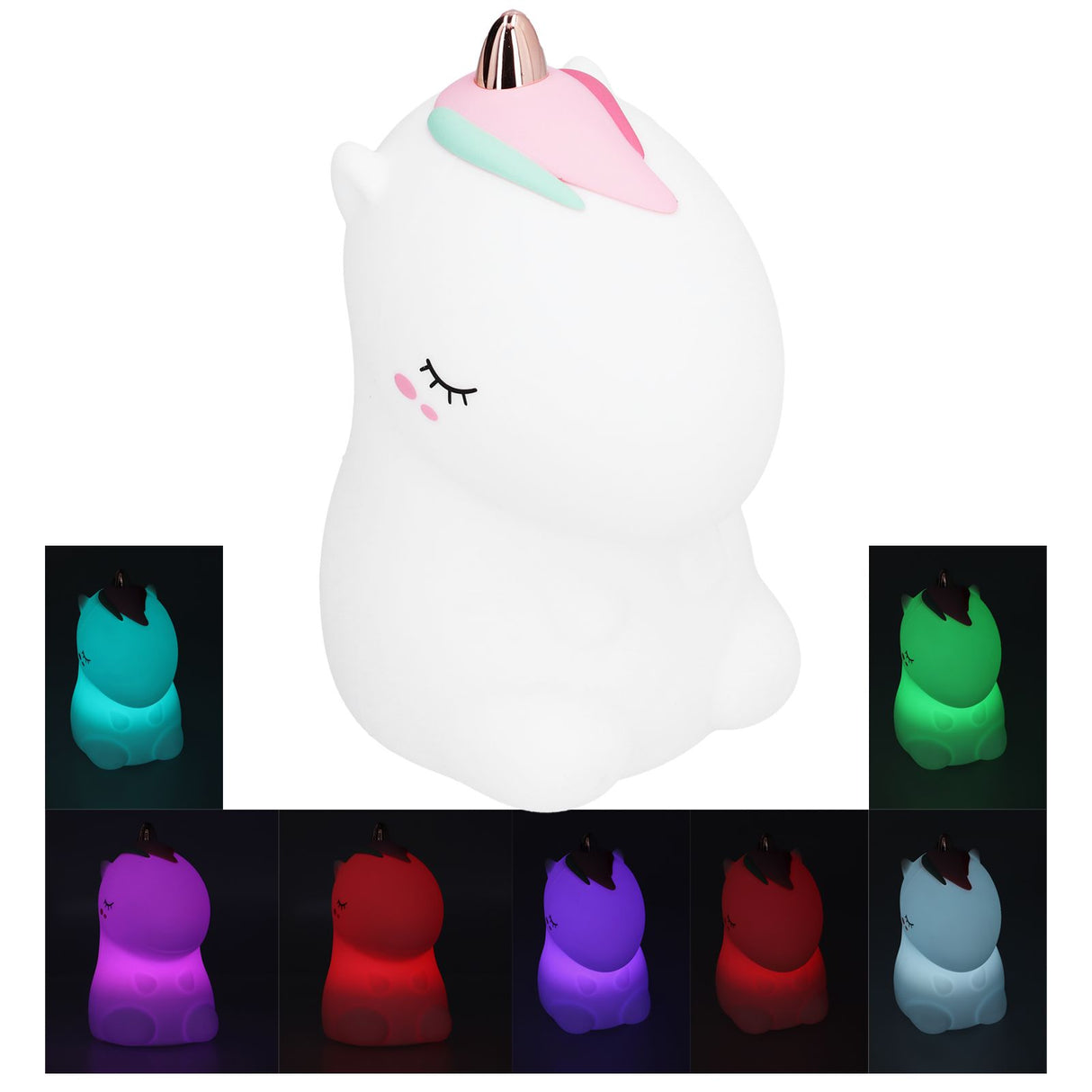 LED Animal Night Light USB Charging Silicone Cute Color Changing Lamp for Bedroom Home