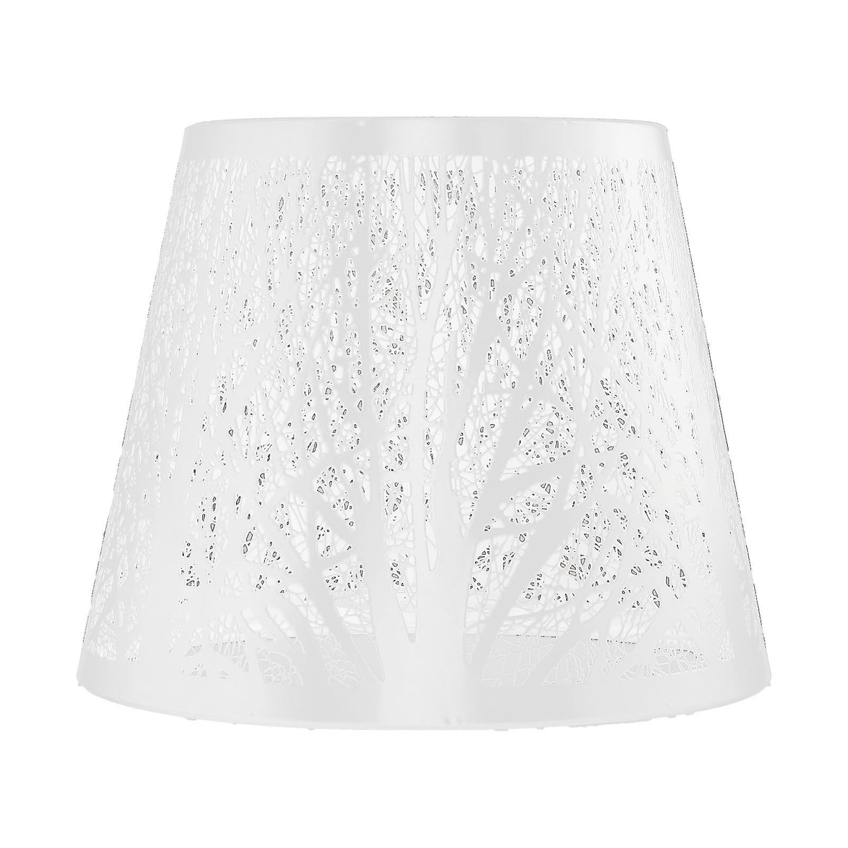 Wrought Iron Lampshade Carved Forest Tree Shaped E27 Mini Lamp Shade for Table Lamp Bedroom Bedside DecorWhite