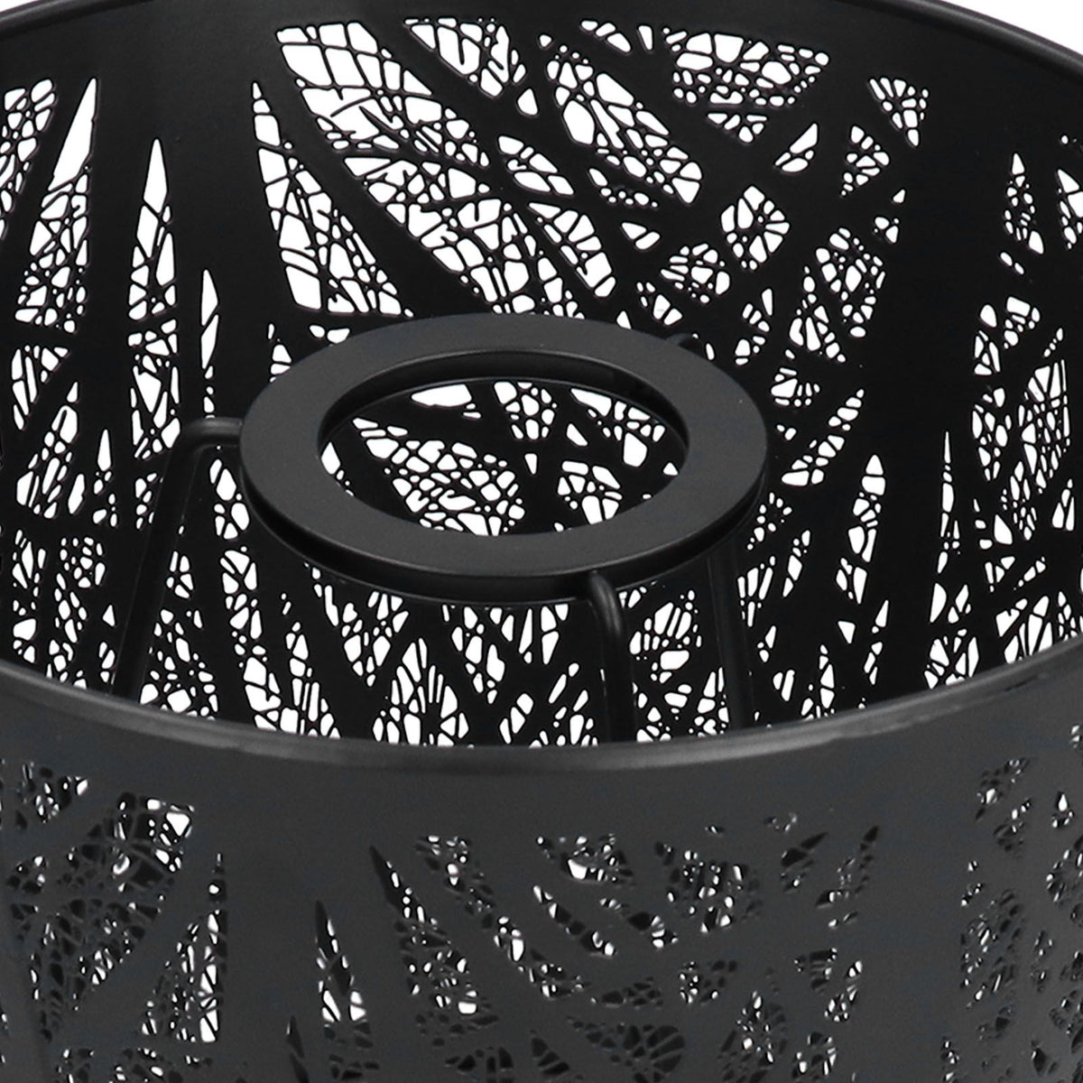 Wrought Iron Lampshade Carved Forest Tree Shaped E27 Mini Lamp Shade for Table Lamp Bedroom Bedside DecorBlack