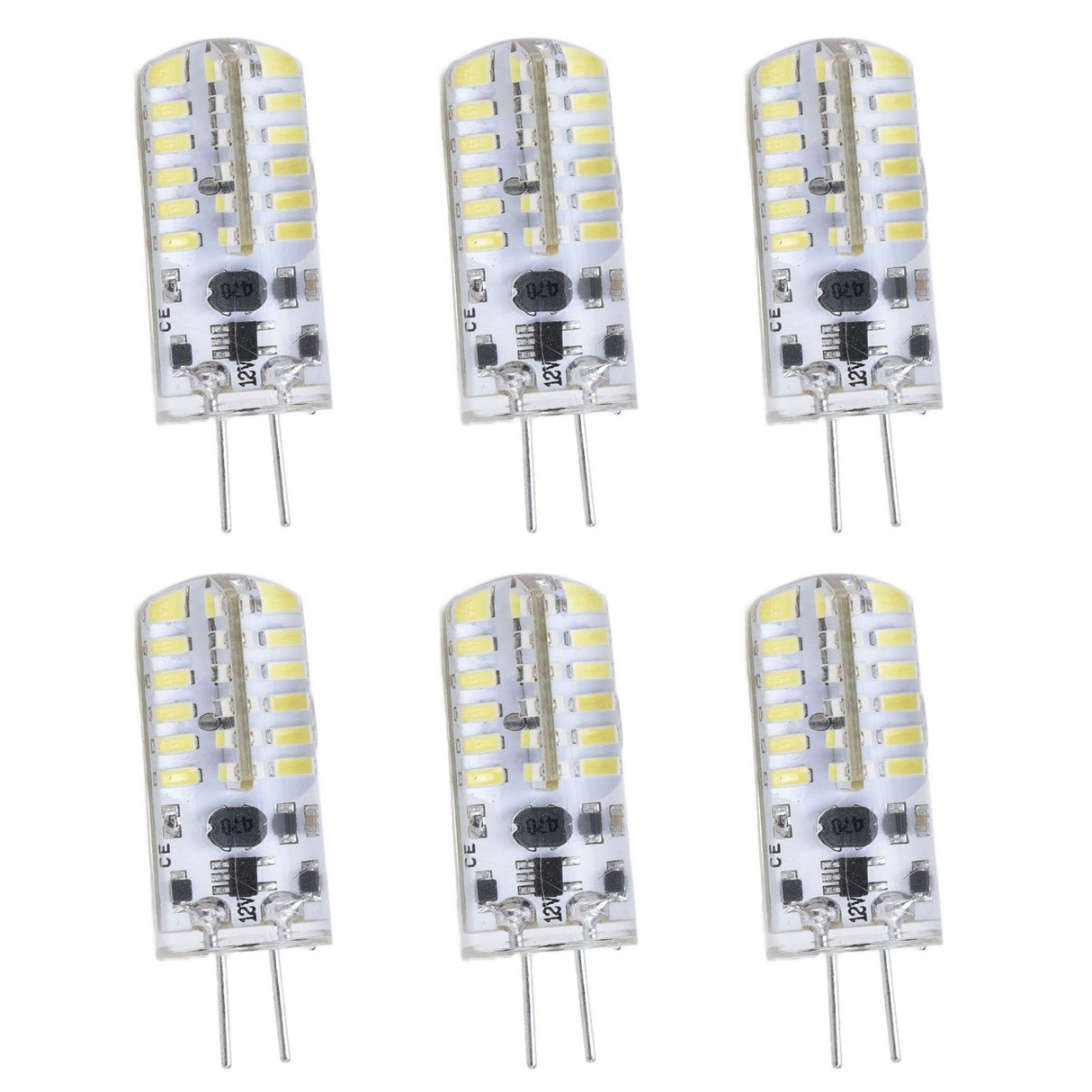 6Pcs LED Bulb Easy Install Light Transmission Uniform Light Output Color Bulb for Party Home 12VPure White