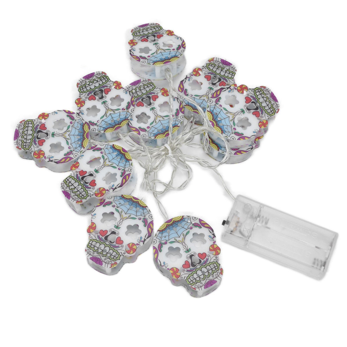 10LED Skull String Lights Halloween String Lights for Festival Party Holiday Decoration Battery Operated
