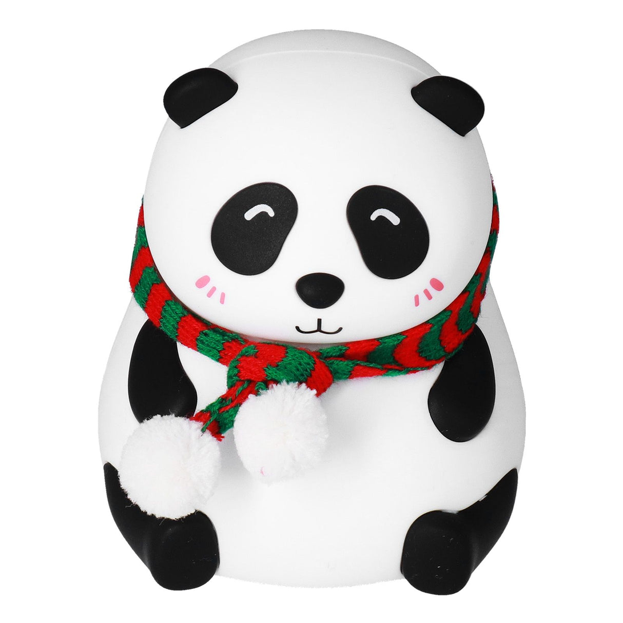 Panda Shape Tap Night Light with 7 Colors Changing USB Charging Silicone Lamp for Bedroom Children's RoomEyes Closed Pattern