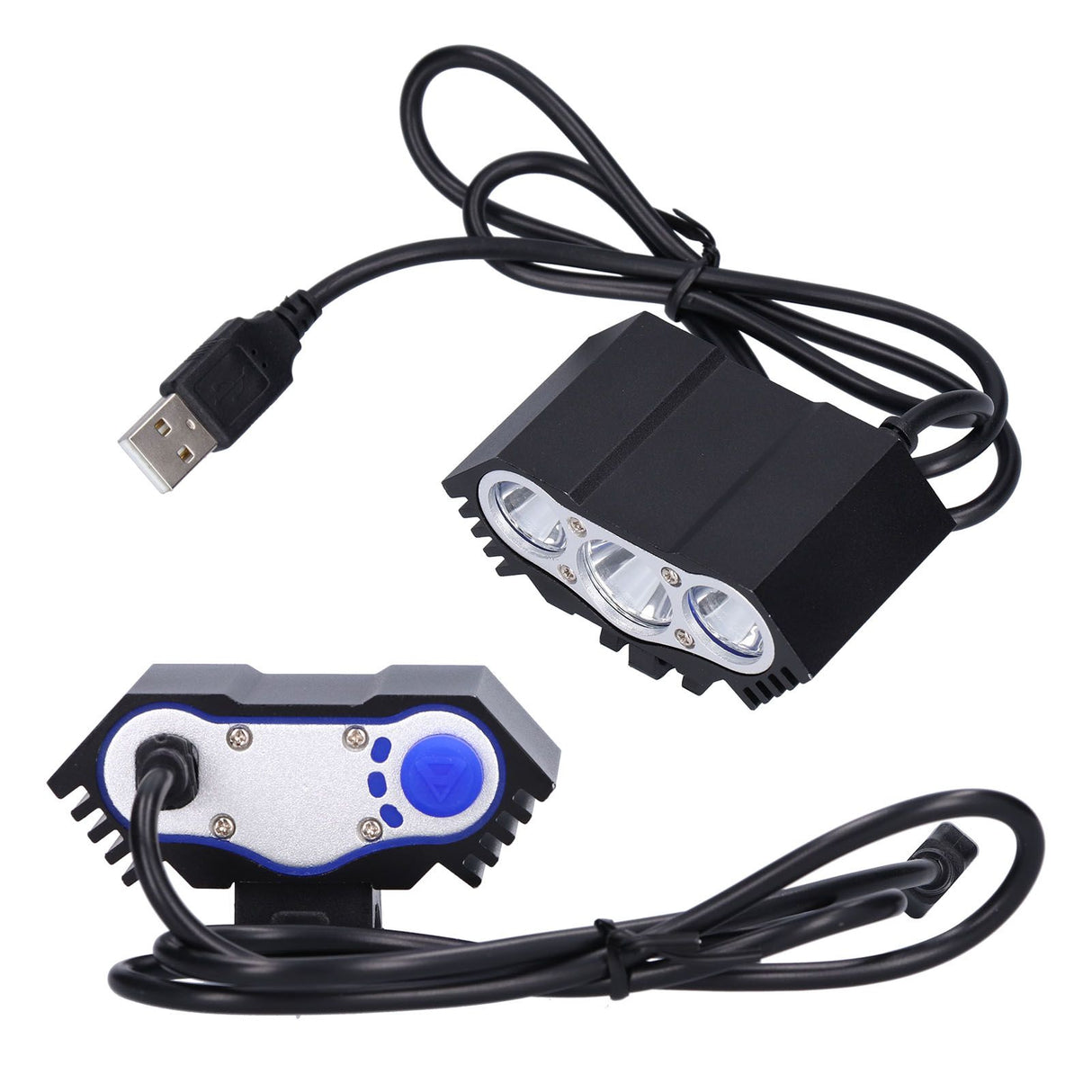 Bicycle Light 3LED High Brightness Mountain Bike Front Light USB Powered Bike Headlight for Night Riding