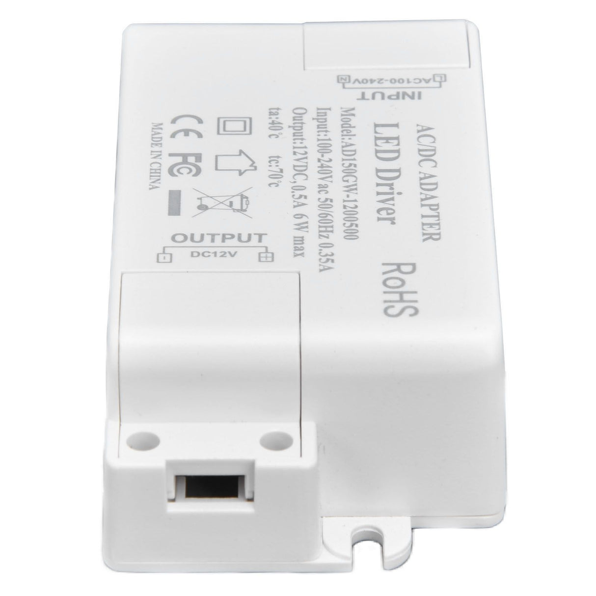 LED Driver Input AC100‑240V 0.35A Output DC12V 0.5A 6W LED Transformer for Bathroom