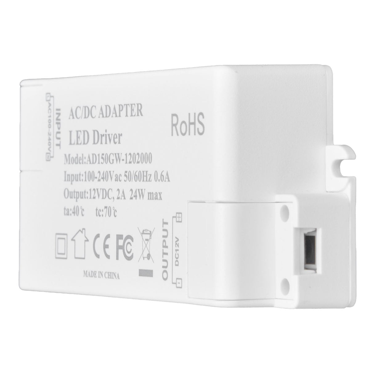DC12V 24W 2A LED Driver Constant Voltage Multifunctional DIY LED Light Transformer AC 100‑240V