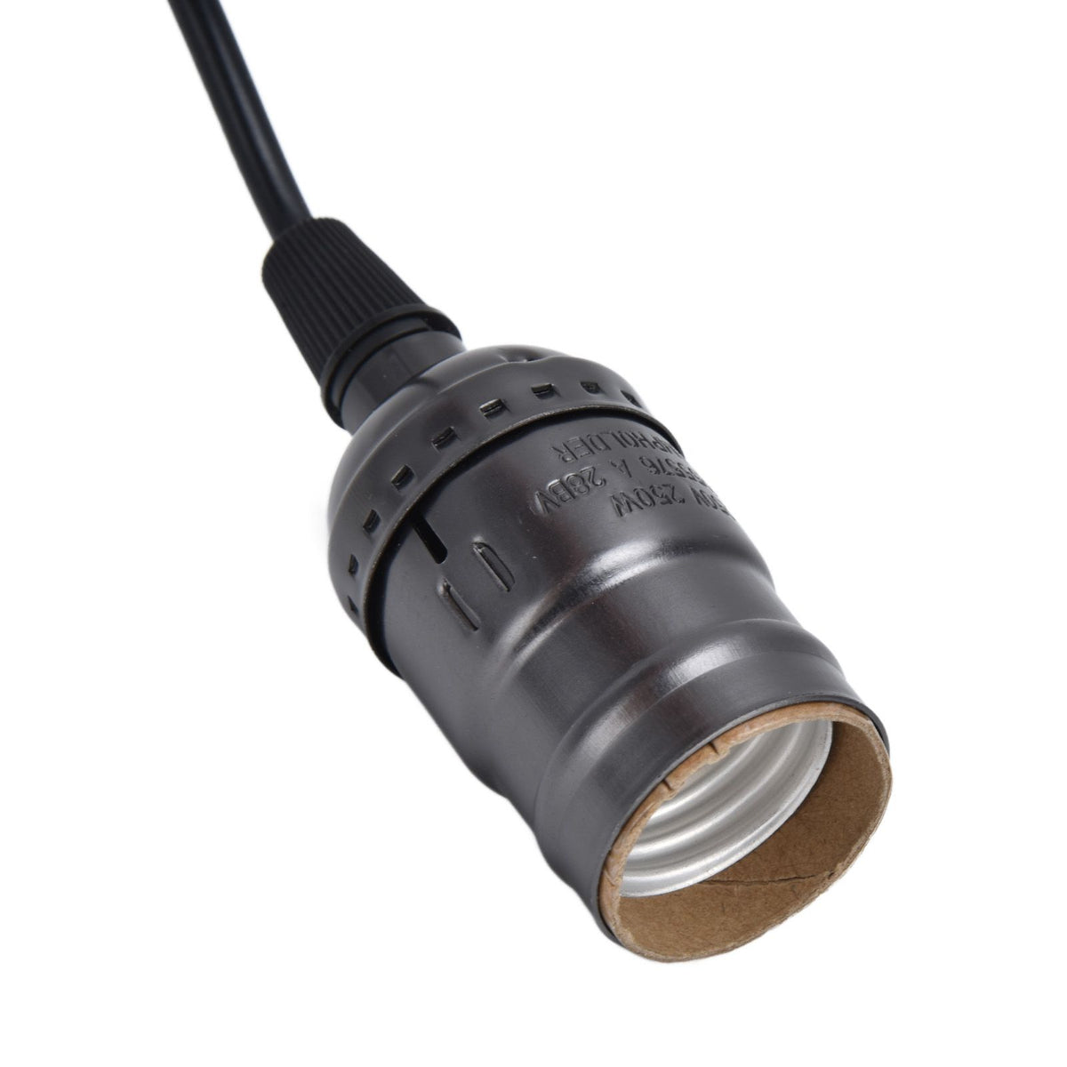 Chandelier Lamp Holder 110V to 240V Retro Ceiling Hanging Light Bulb Socket BasePearl Black