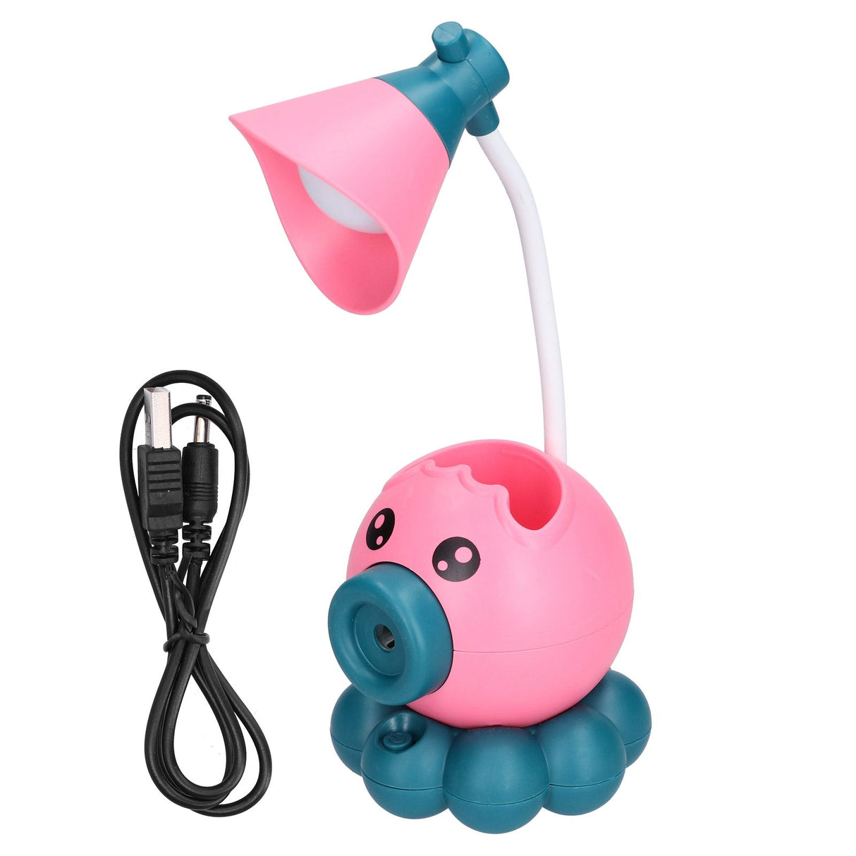 LED Desk Lamp Octopus Shaped Foldable Multifunctional Warm White Light USB Charging Cute Desk LampPink