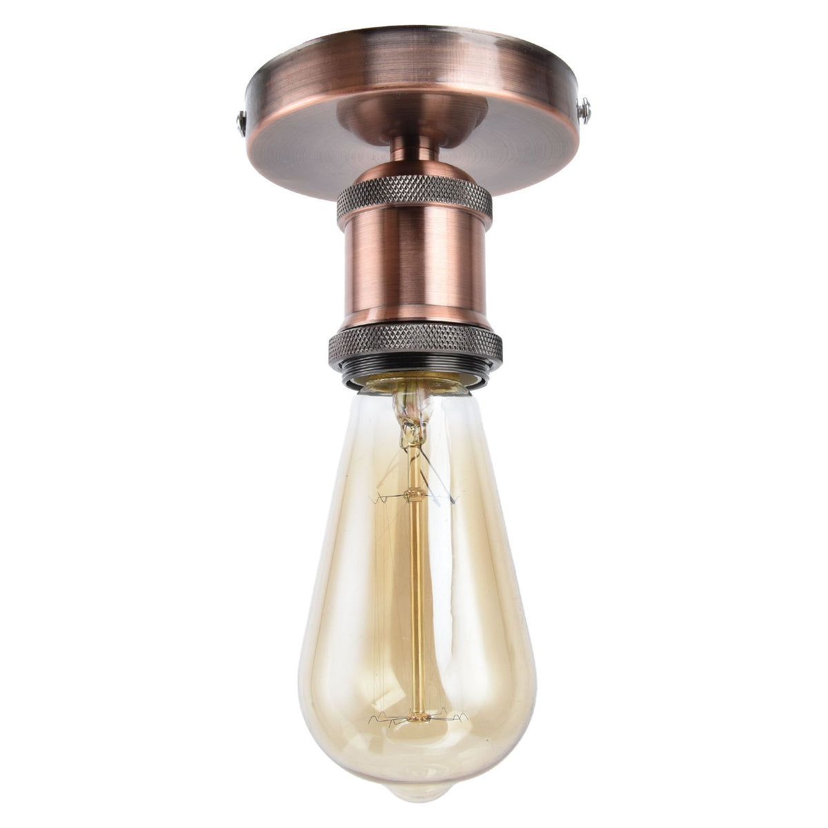 Vintage E26 E27 Lamp Socket Ceiling Lamp Holder with Accessories for Kitchen Bedroom Living Room 100‑240VAntique Red