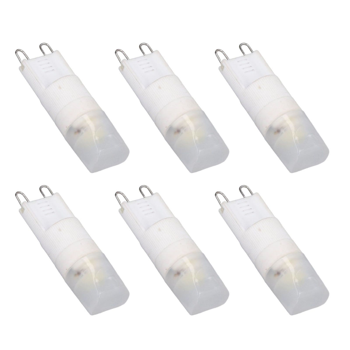 6pcs G9 LED Bulb Energy Saving General Standard Interface 360° Heat Dissipation Cold White Light Bulbs 220V 2W