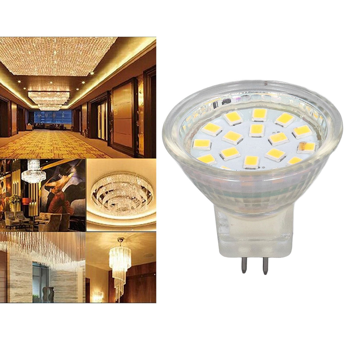 4PCS 18LED MR11 Light Bulb 3W 300LM Double Pin Base Landscape Spot Light Bulb for Living RoomWarm White