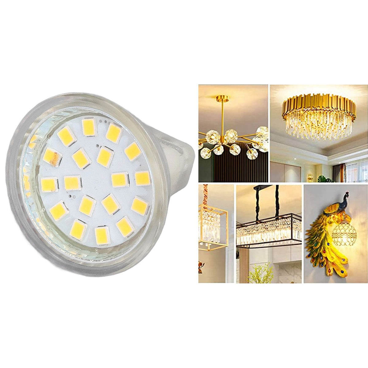 4PCS 18LED MR11 Light Bulb 3W 300LM Double Pin Base Landscape Spot Light Bulb for Living RoomWarm White