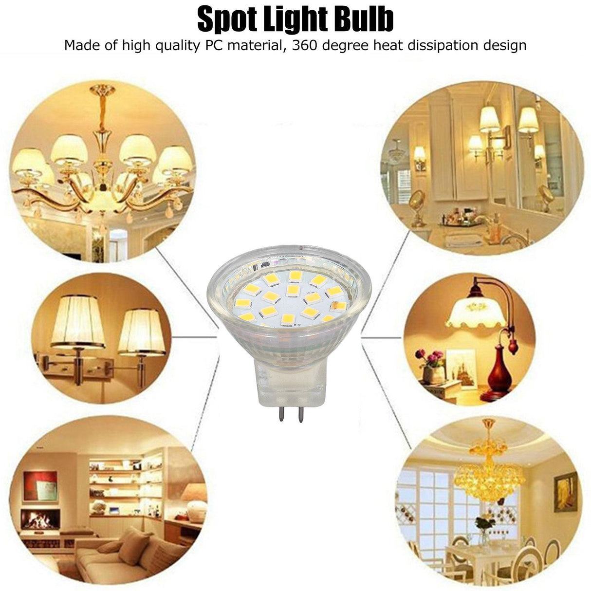 4PCS 18LED MR11 Light Bulb 3W 300LM Double Pin Base Landscape Spot Light Bulb for Living RoomWarm White