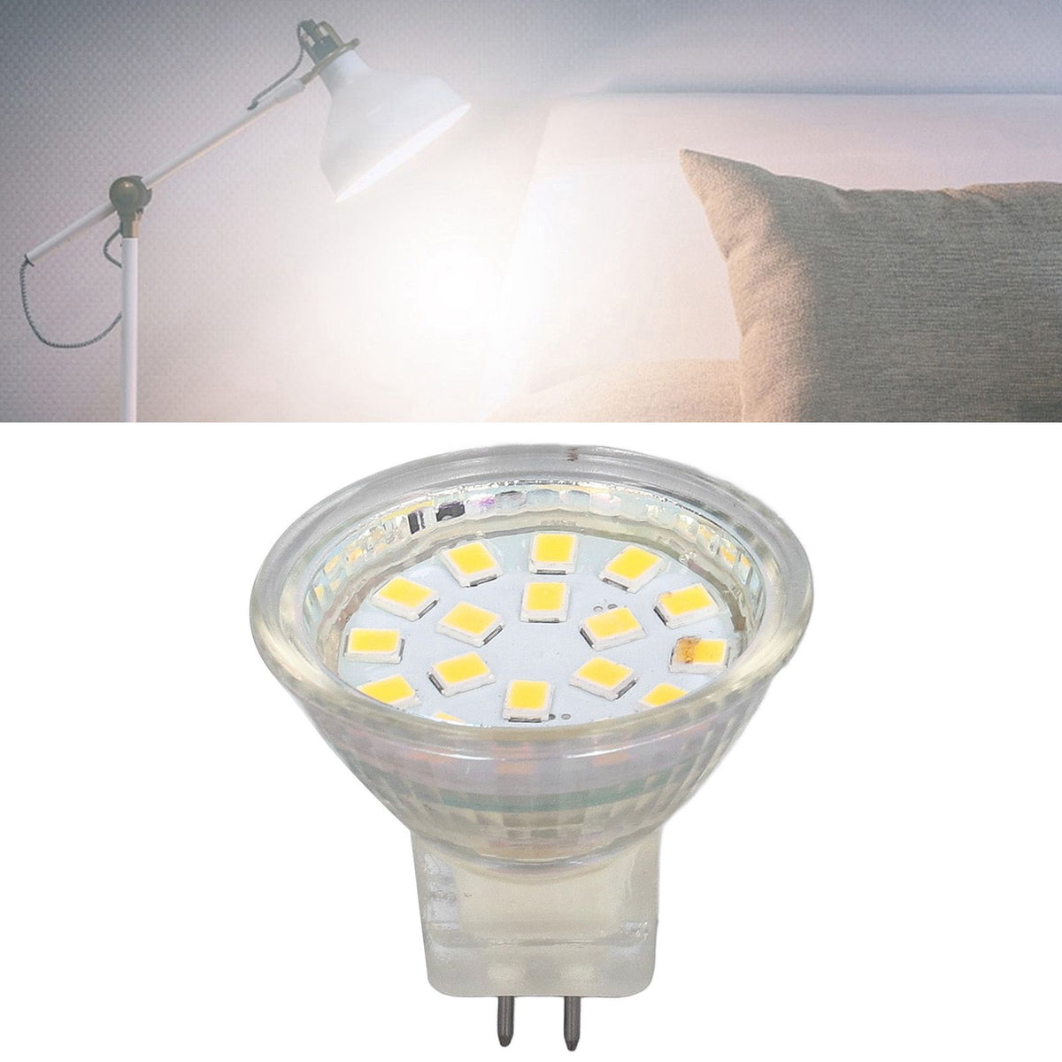 4PCS 18LED MR11 Light Bulb 3W 300LM Double Pin Base Landscape Spot Light Bulb for Living RoomCold White