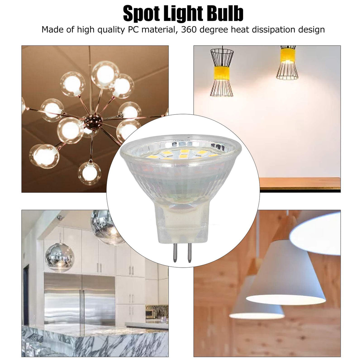 4PCS 18LED MR11 Light Bulb 3W 300LM Double Pin Base Landscape Spot Light Bulb for Living RoomCold White