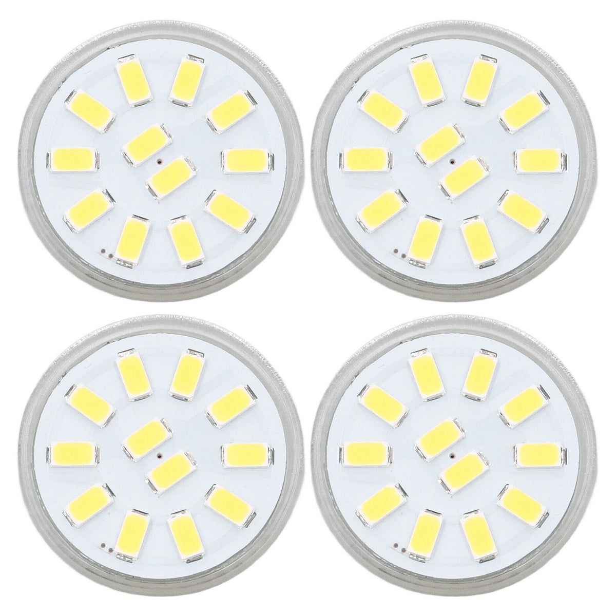 4pcs/set MR11 LED Spot Light Bulb with Dual Needle Base 360° Heat Dissipation 3W 12 LEDs Lamp BulbCold White
