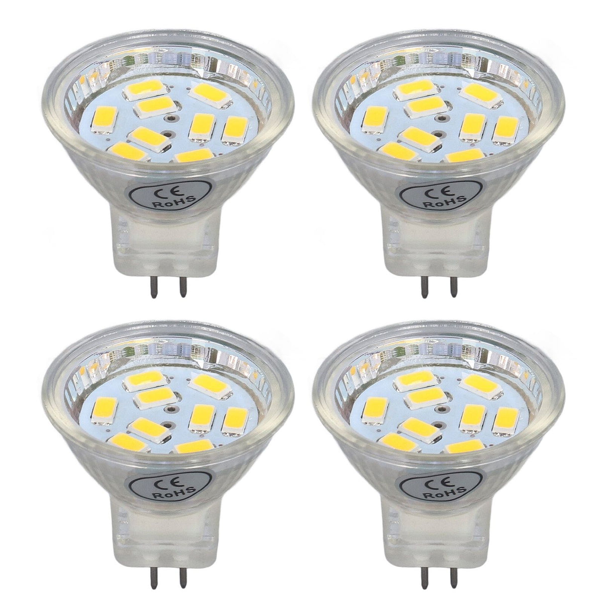 4Pcs MR11 LED Bulb 3W 300lm Bulb with 9 Beads Double Pin Base for Spotlight Landscape LampWarm White Light