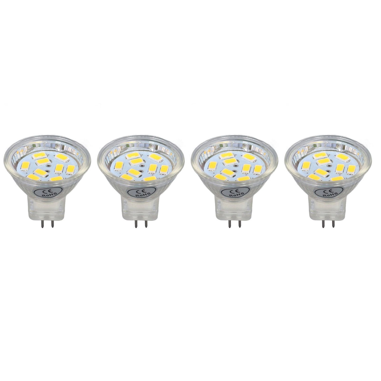 4Pcs MR11 LED Bulb 3W 300lm Bulb with 9 Beads Double Pin Base for Spotlight Landscape LampWarm White Light