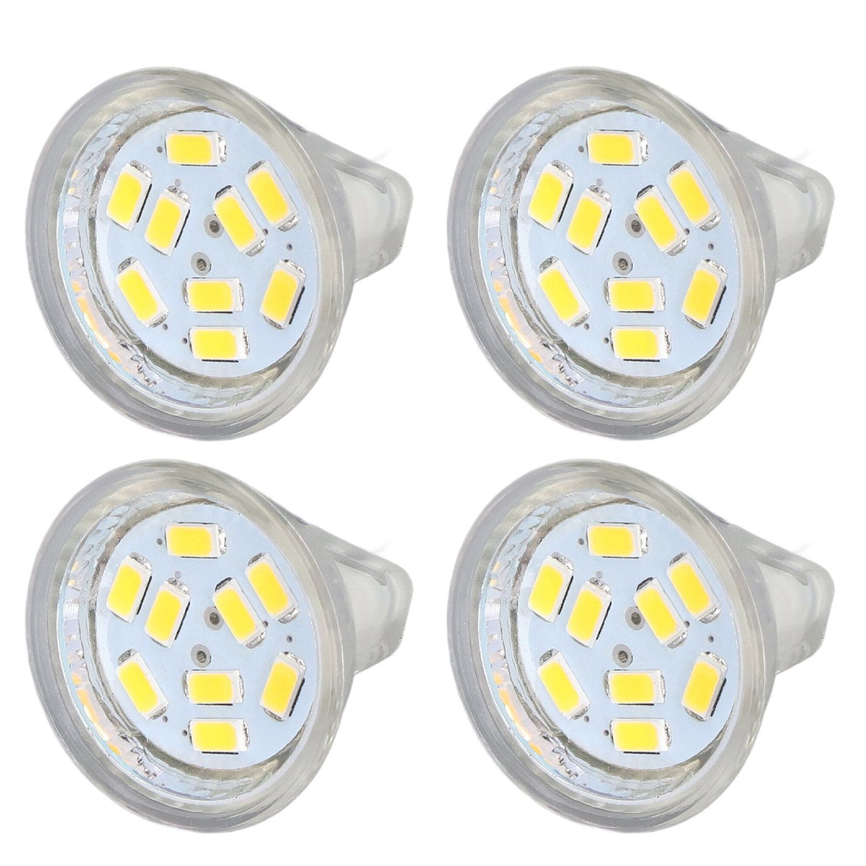 4Pcs MR11 LED Bulb 3W 300lm Bulb with 9 Beads Double Pin Base for Spotlight Landscape LampWarm White Light