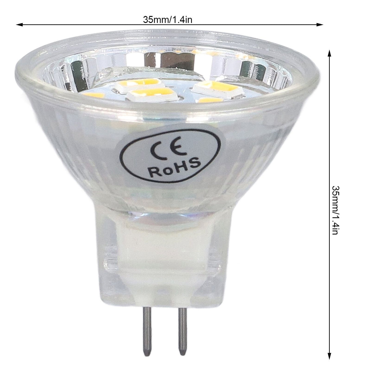4Pcs MR11 LED Bulb 3W 300lm Bulb with 9 Beads Double Pin Base for Spotlight Landscape LampWarm White Light