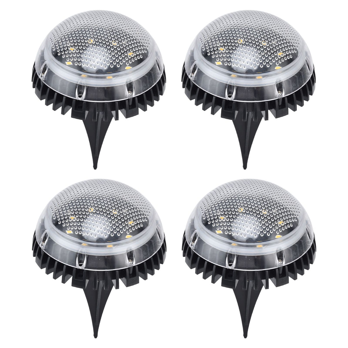 4 Pack Solar Garden Lights 8 LED Outdoor Ground Lights for Sidewalk Yard Lawn Patio Pathway Walkway BackyardWhite Light