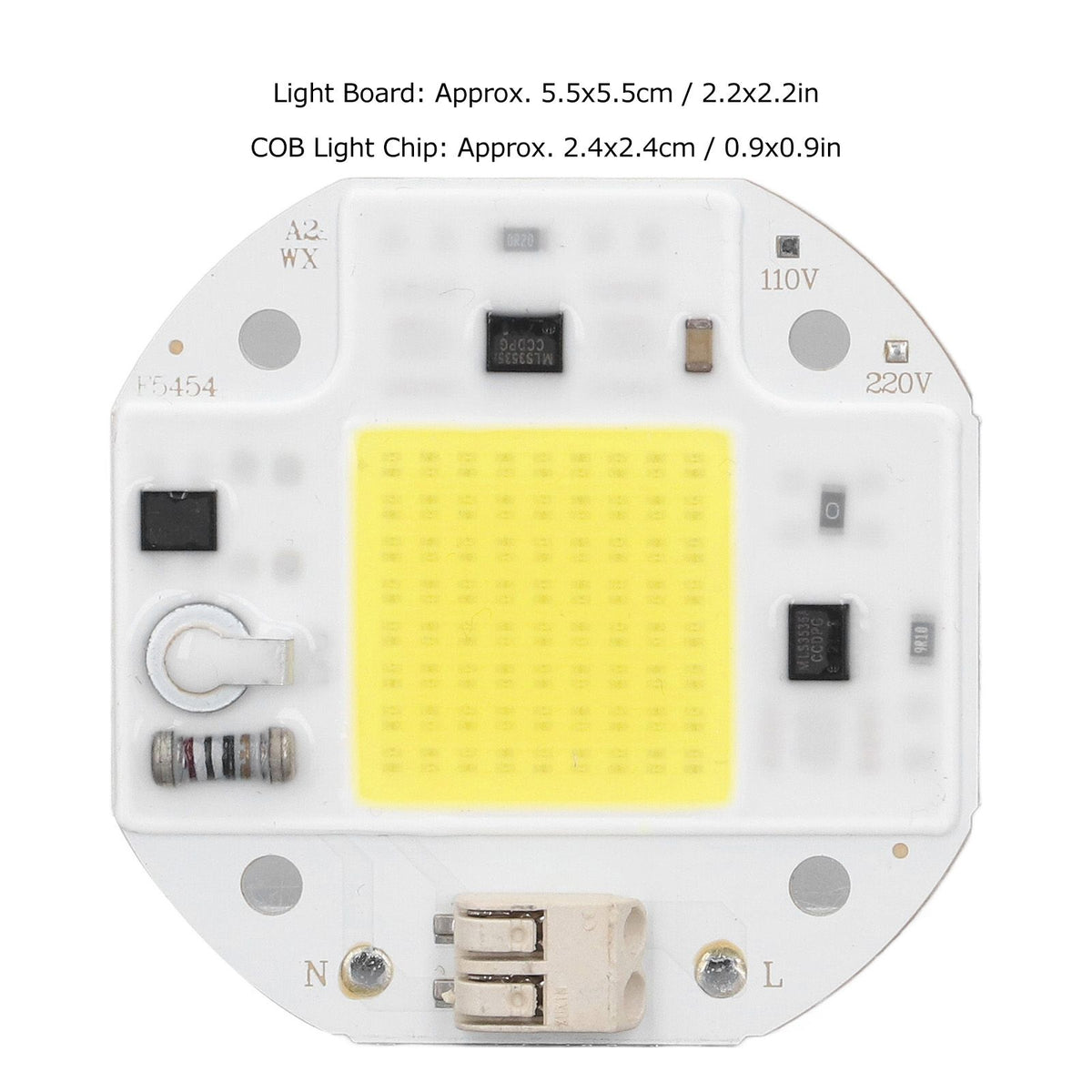 COB Lamp Bead High Power LED Chip High Brightness Drive Free for DIY Lamp Floodlight Indoor Lighting 220V50W Cold White 5800K-6500K