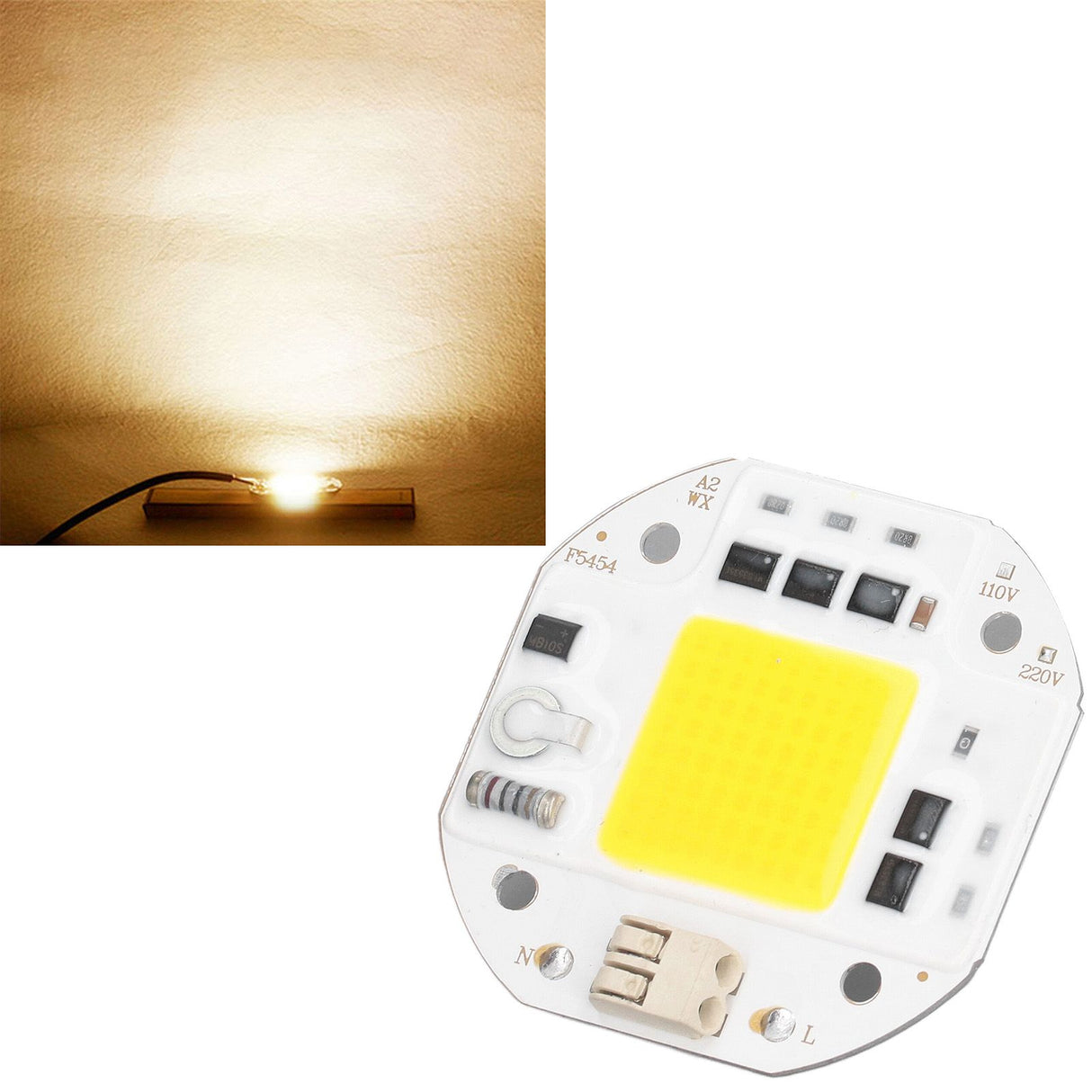 COB Lamp Bead High Power LED Chip High Brightness Drive Free for DIY Lamp Floodlight Indoor Lighting 220V100W Warm White 2800K‑3500K