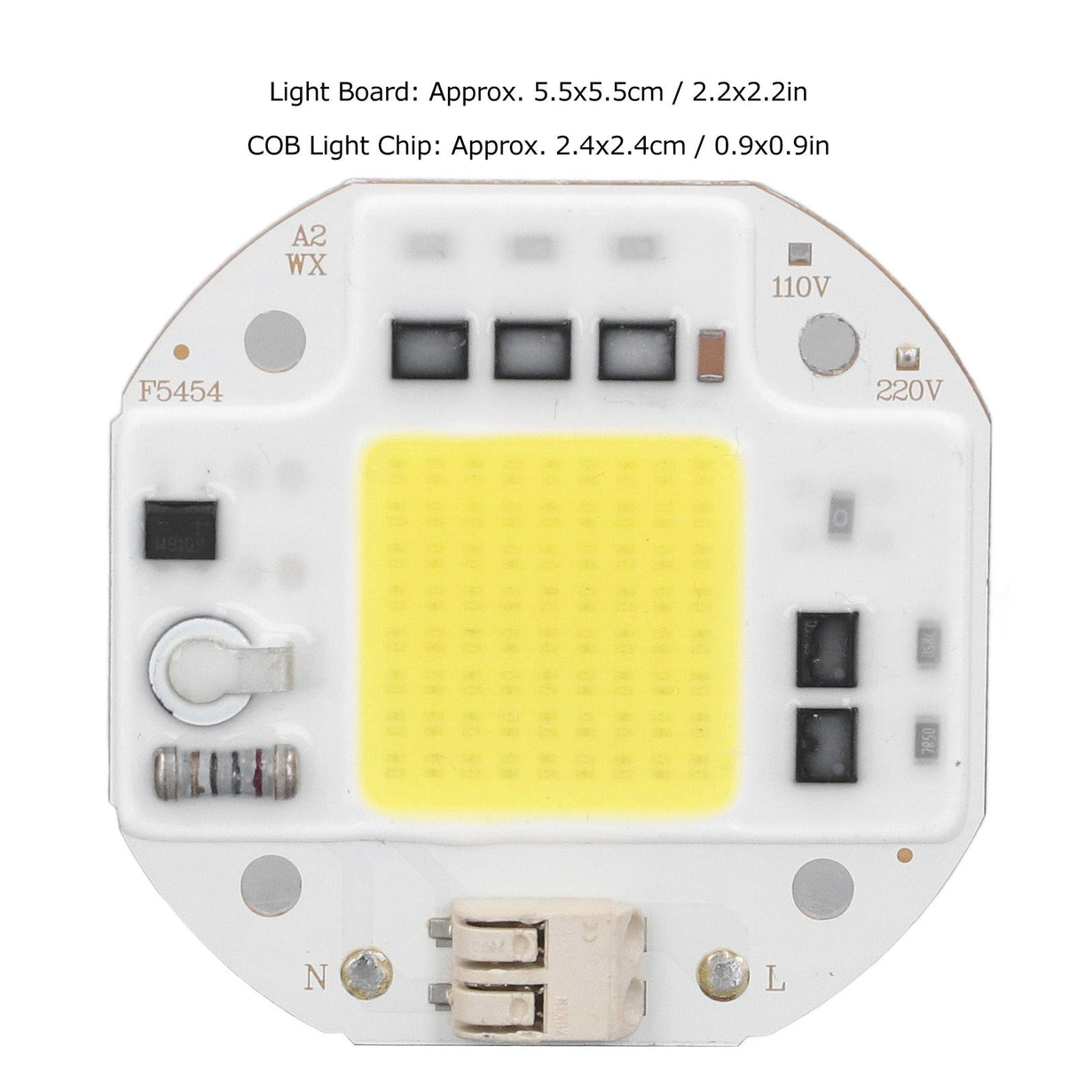 COB Lamp Bead High Power LED Chip High Brightness Drive Free for DIY Lamp Floodlight Indoor Lighting 220V100W Cold White 5800K-6500K