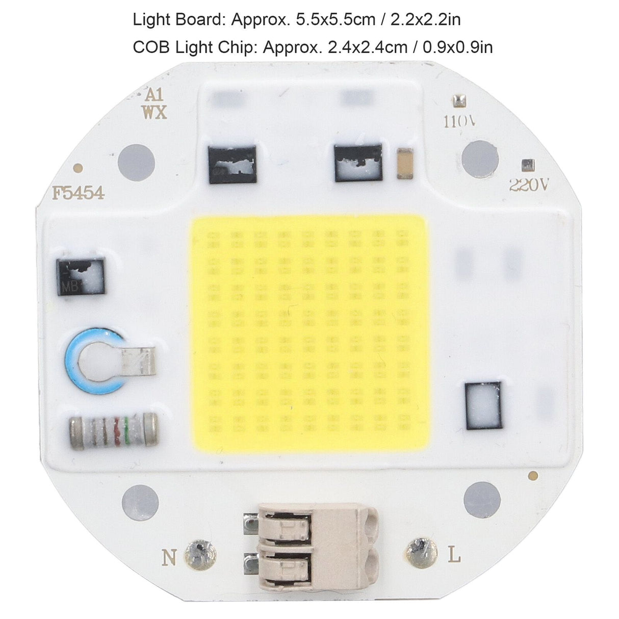 COB Lamp Bead High Power LED Chip High Brightness COB Light Emitter Drive Free for DIY Lighting 110V70W Cold White 5800K-6500K