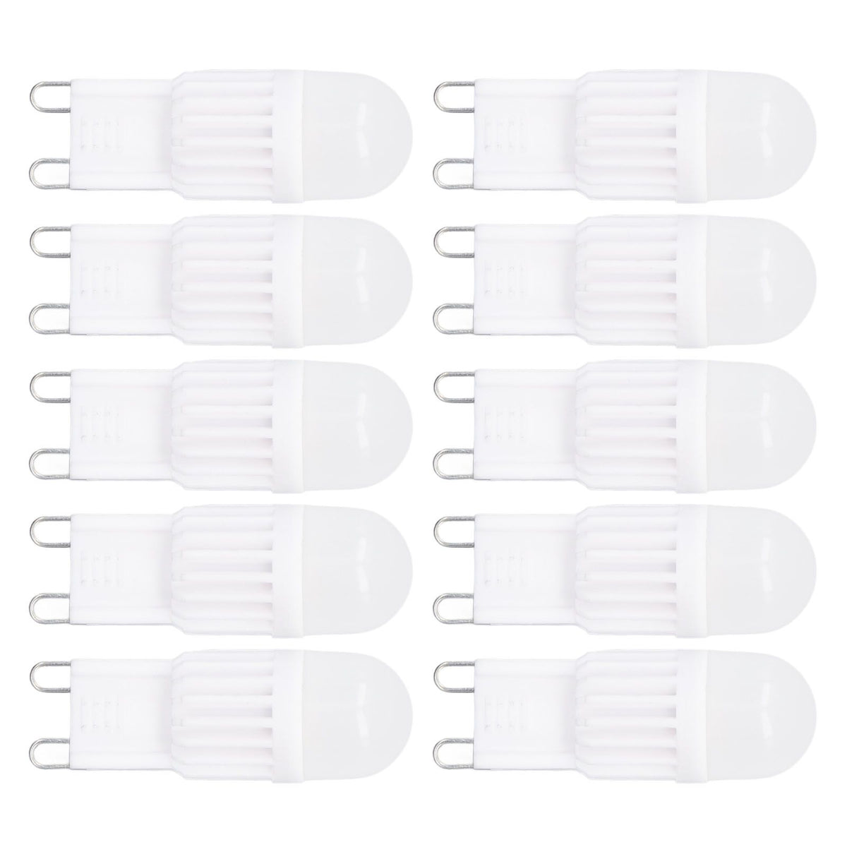 10pcs G9 Bulb Dimmable 2W 500lm G9 LED Bulb 30W Halogen Equivalent for Chandelier Ceiling Light Wall Lamp 220VWhite Light