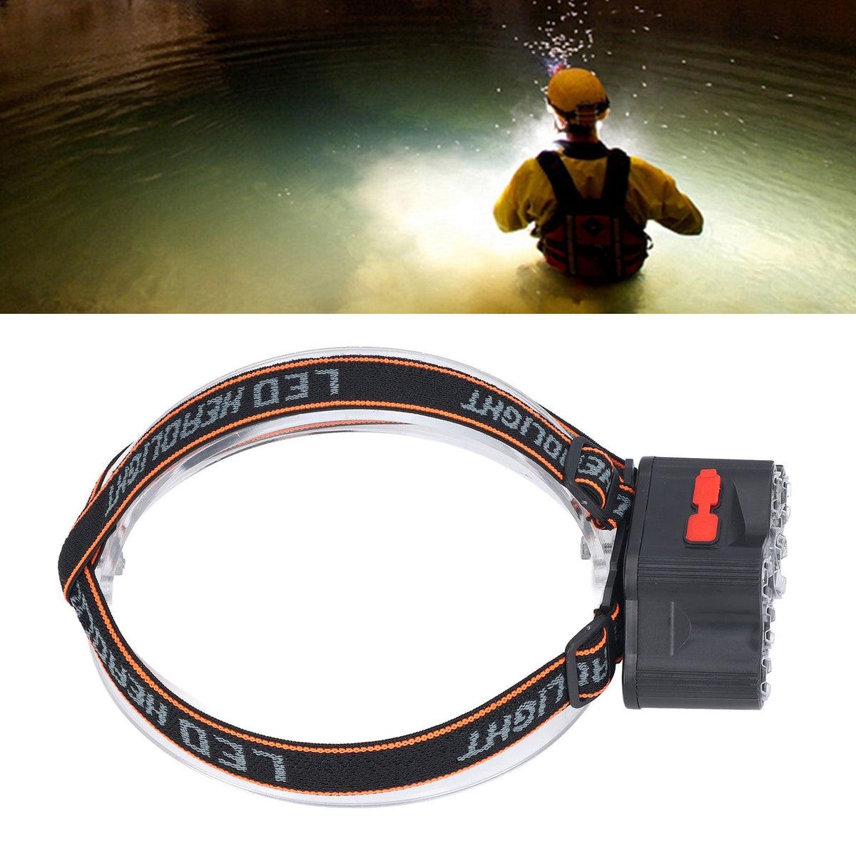 LED Headlamp 7 Lamp Beads High Brightness 4 Mode Waterproof USB Charging Head Band Light for Camping Maintenance