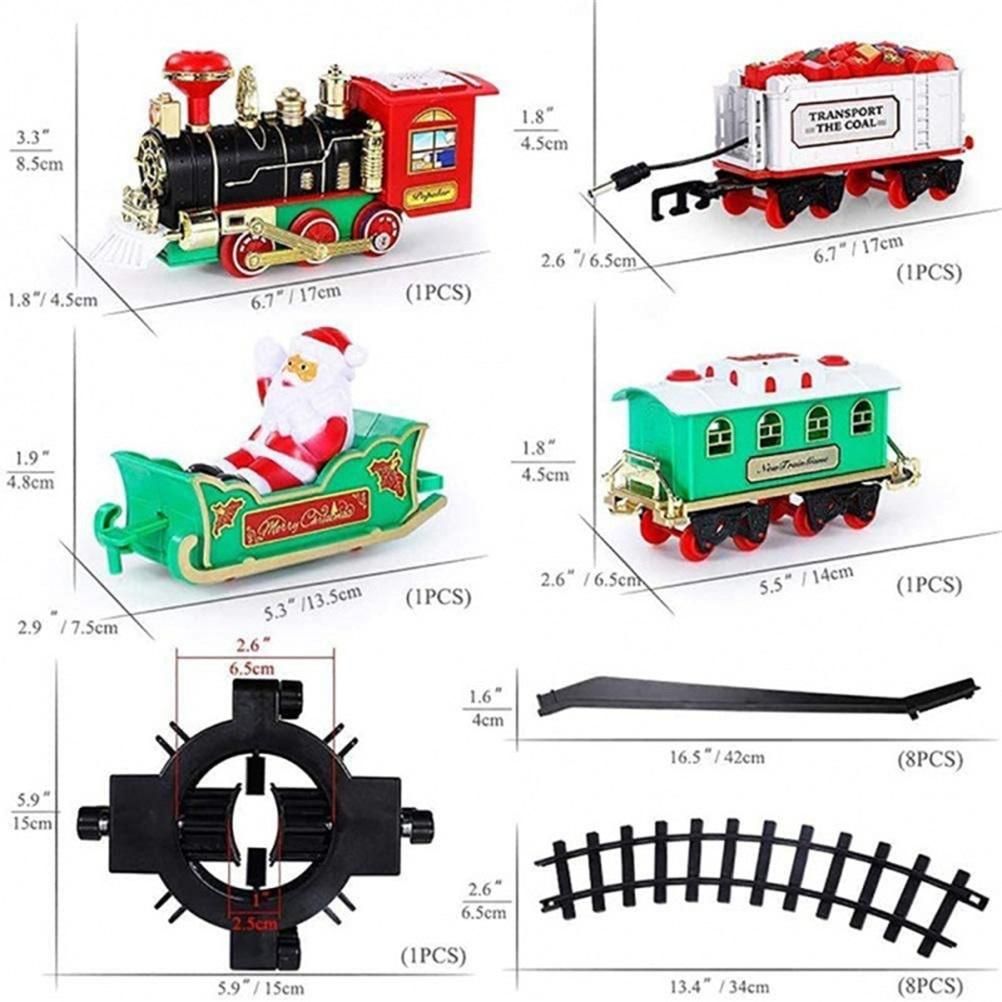 Christmas Train Set with Sounds and Lights Electric Rail Car Toy Mini Train Toy Set for Christmas and Home Decoration