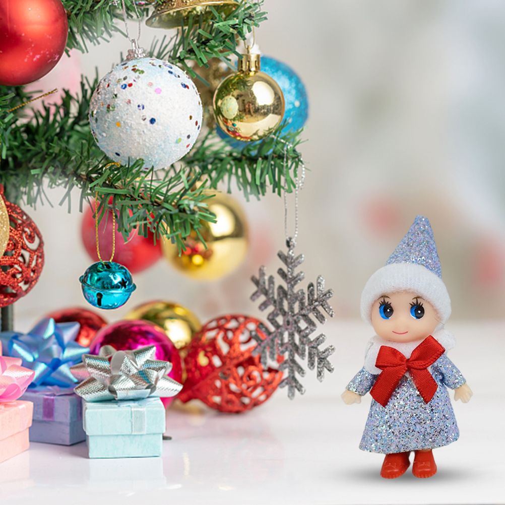 4 Pcs Christmas Baby Elf Doll Christmas Tiny Elf Doll Christmas Mini Elf Baby Doll Toys Baby Elves Dolls Toy for Kids Xmas Gift