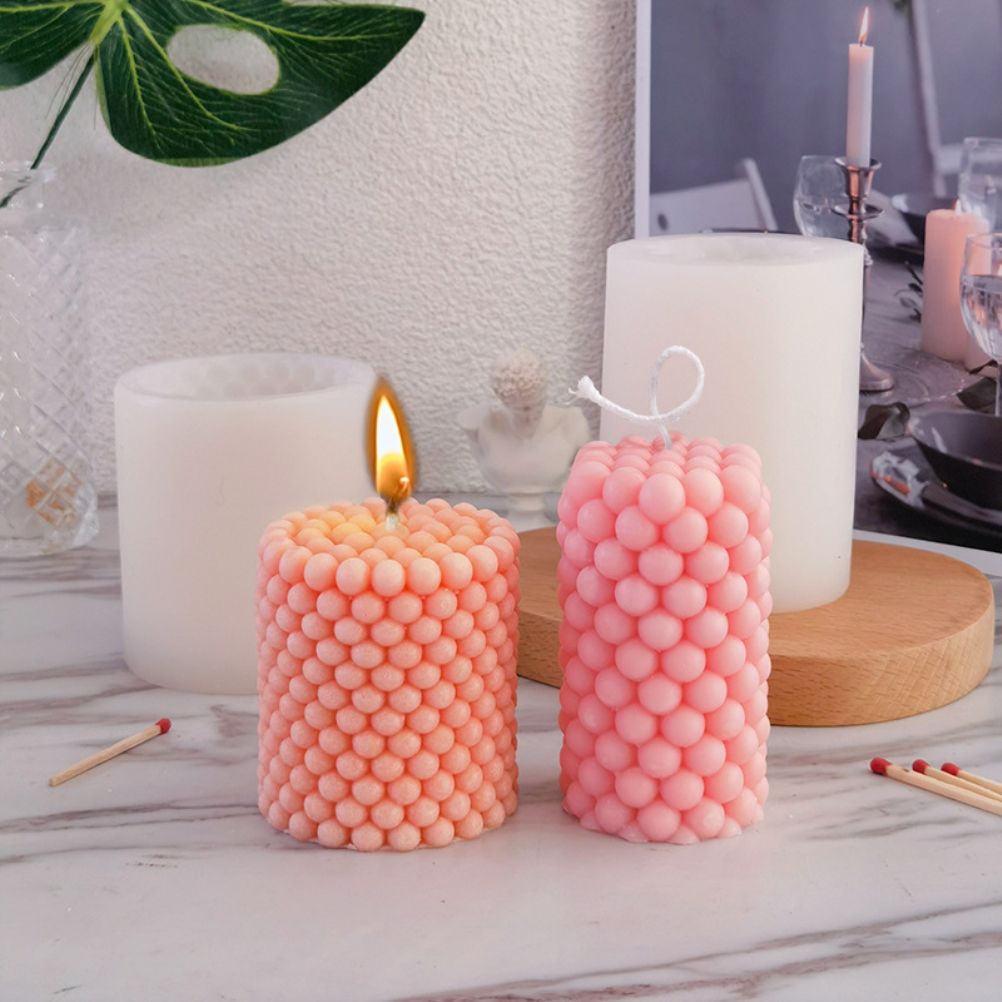 Bubble Candle Mould Silicone Mold Round Shape Candle Moulds 3D Bubble Silicone Candle Mould Column Plaster Candle Mould