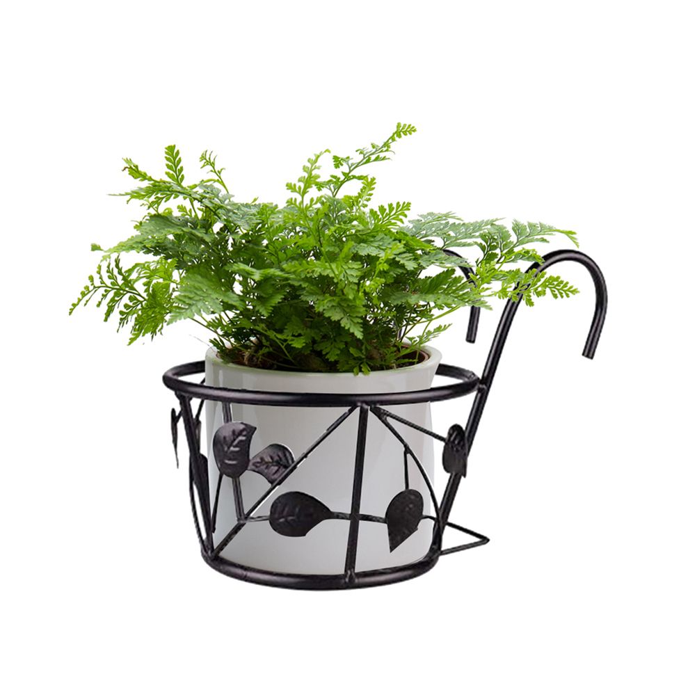 Hanging Railing Iron Planter Baskets Flower Pot Holder Hanger Metal Fence Rail for Patio Balcony Porch Fence