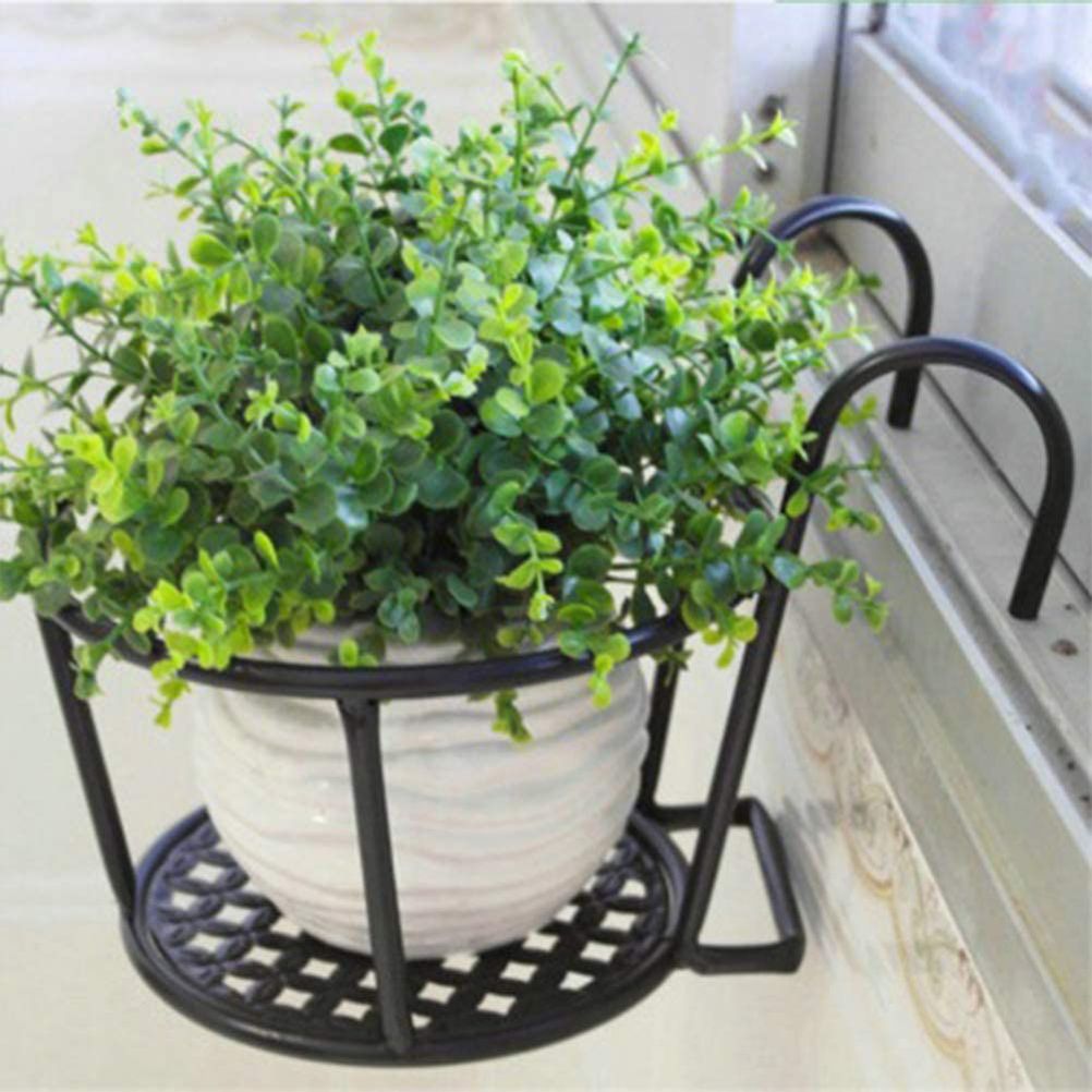 Hanging Railing Iron Planter Baskets Flower Pot Holder Hanger Metal Fence Rail for Patio Balcony Porch Fence