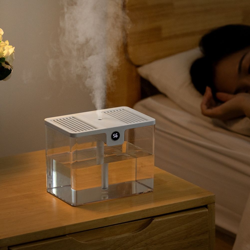 1.5L Fully Transparent Air Humidifier Large Capacity Air Purifying Mist Maker 2 Modes Adjustable Essential Oil Diffuser