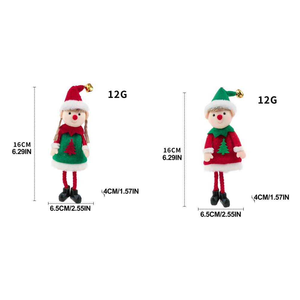 2 Pcs Christmas Elf Plush Dolls Christmas Tree Hanging Pendant Xmas Elf Soft Toy Plush Long Legged Elves Christmas Tree Decoration