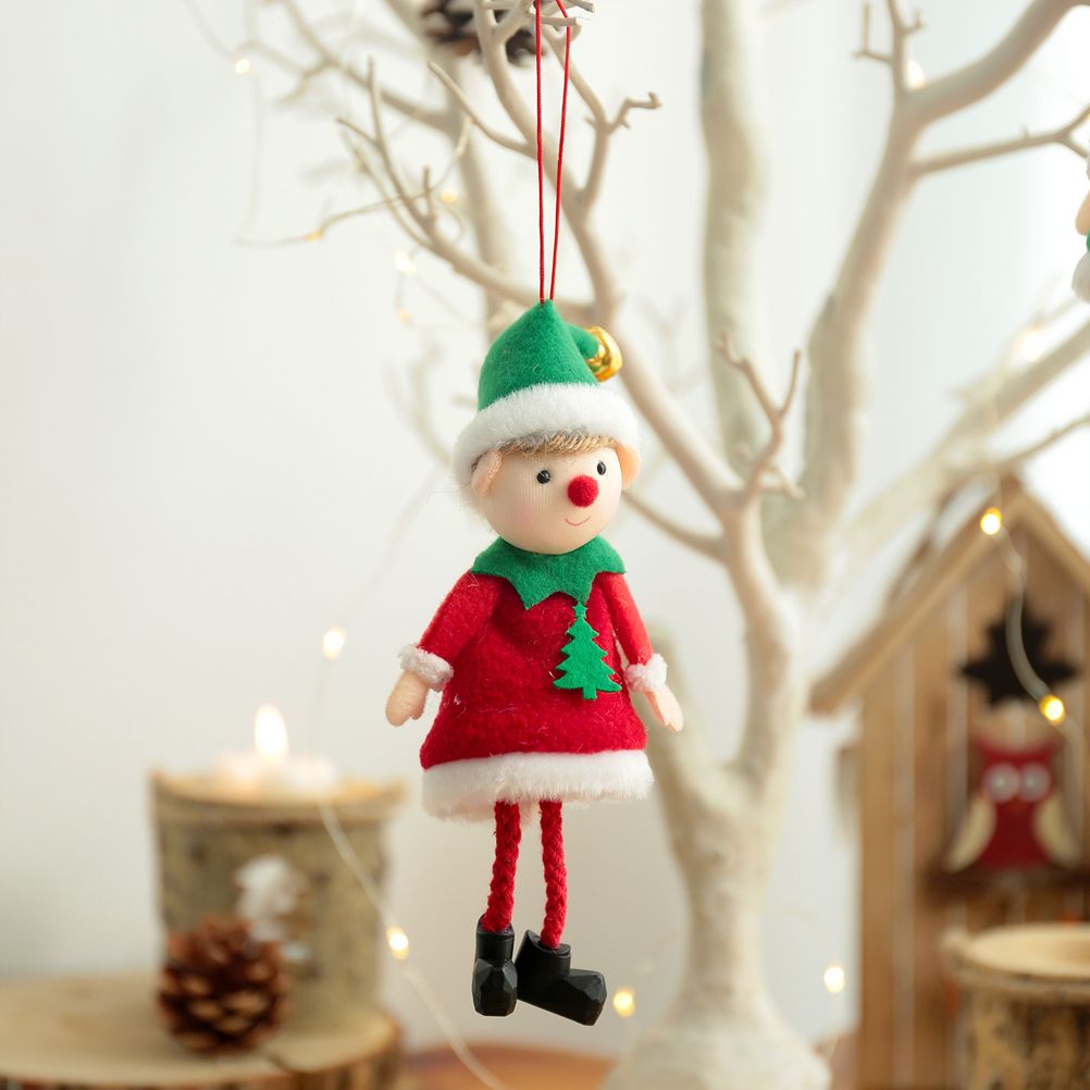 2 Pcs Christmas Elf Plush Dolls Christmas Tree Hanging Pendant Xmas Elf Soft Toy Plush Long Legged Elves Christmas Tree Decoration