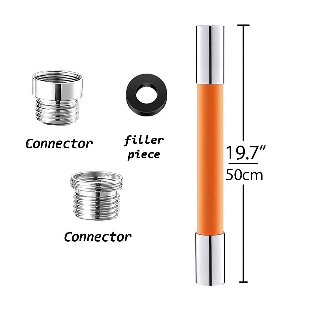 Universal Extension Tube with Connector 360° Free Bending Faucet Extender for Bathroom Sink Faucet for Kitchen and Bathroom