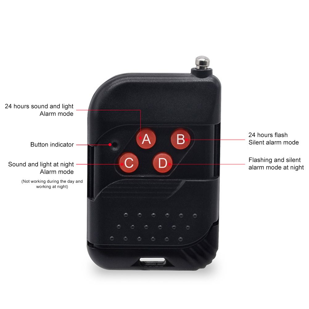 Solar Alarm Light with Motion Detector Outdoor Solar Strobe Light Remote Control Sound Alarm for Backyard Patch Farm Garage