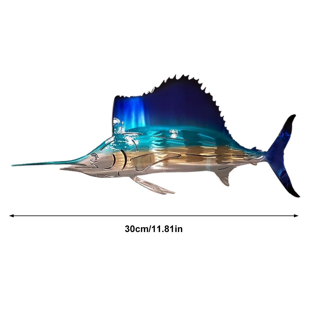 Metal Art Sailfish Sea Turtle Jellyfish Interior Decoration Crafts Wall Hanging Mount Decoration Home Decor Gift
