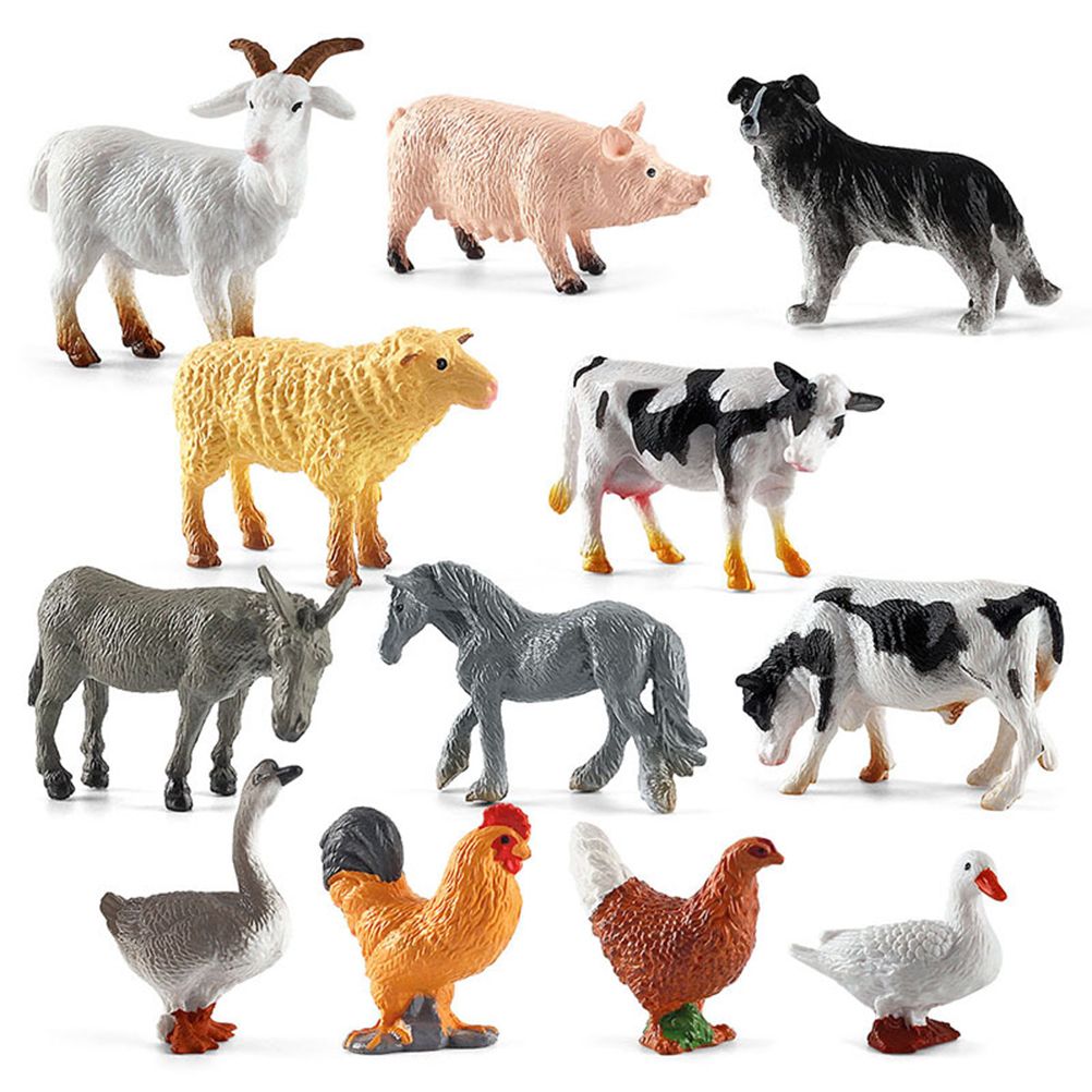 36PCS Farm Animal Toys for Kids Learning Educational Playset Simulation Farm Figurines Animal Toys Ornaments