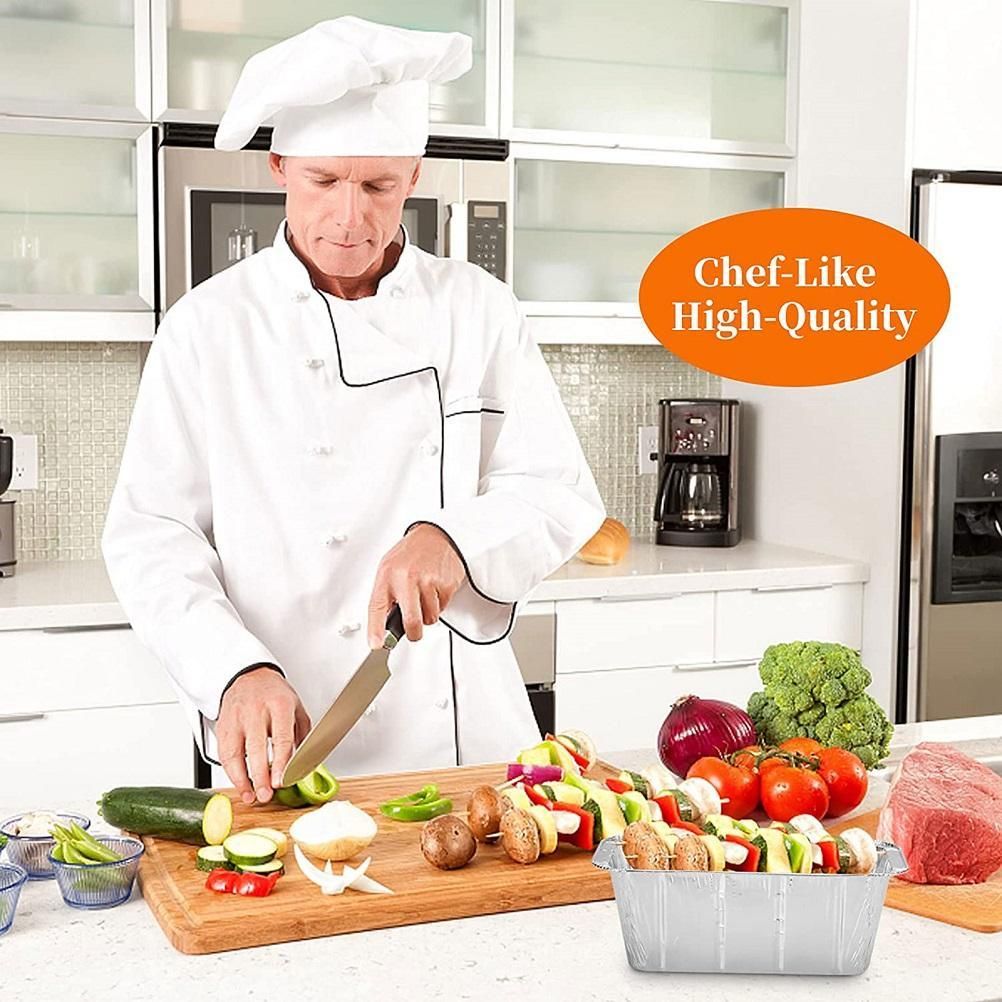 20Pcs 670ml Barbecue Plate Rectangular Aluminum Foil Baking Boxes Roasting Grill Tin Tray for Kitchen Outdoor Supplies