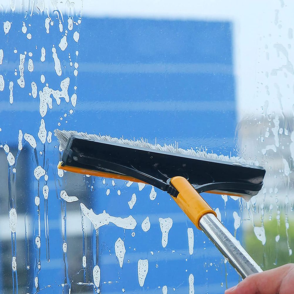 Floor Scrub Brush with Detachable Long Handle 120° Rotating Shower Floor Scrubber Household Cleaning Brush for Bathroom Kitchen