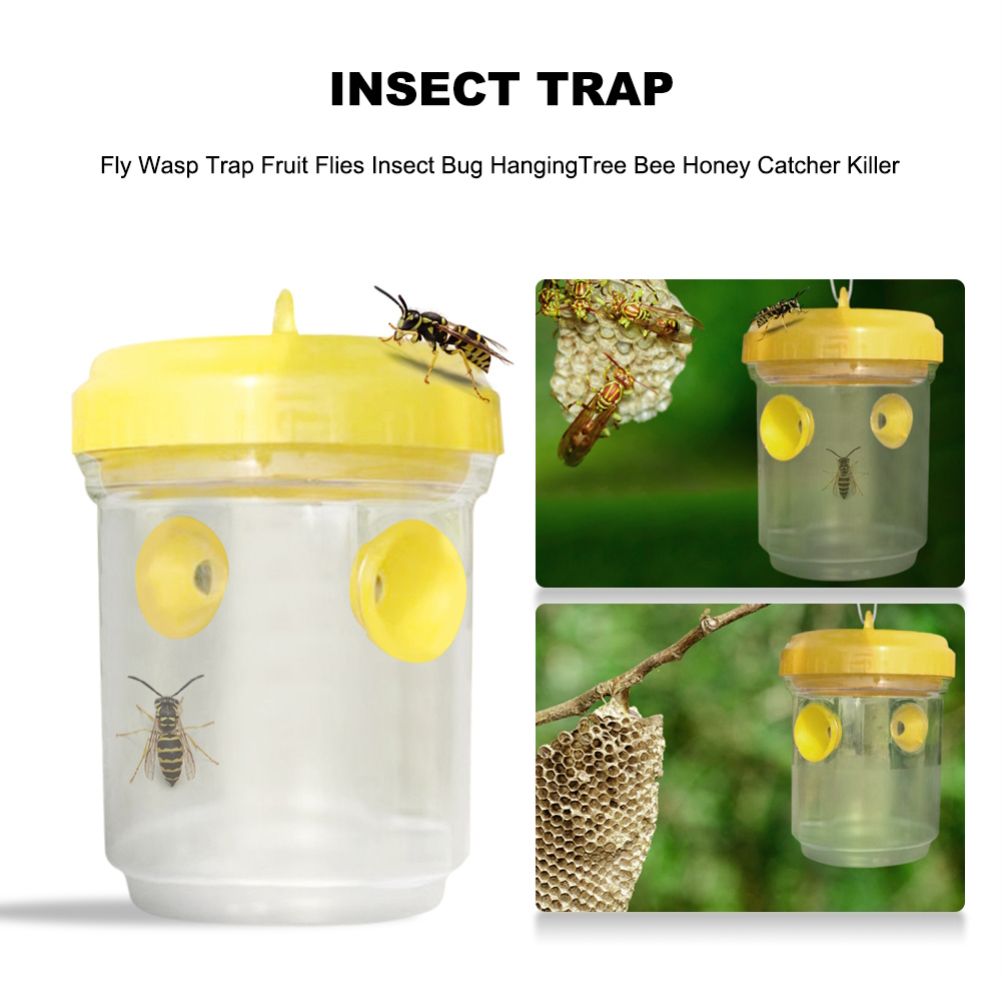 Wasp Trap Hanging Wasp Cather Wasp Killer Reusable Bee Trap Catcher for Wasps Hornets Insects Fruit Fly Trap