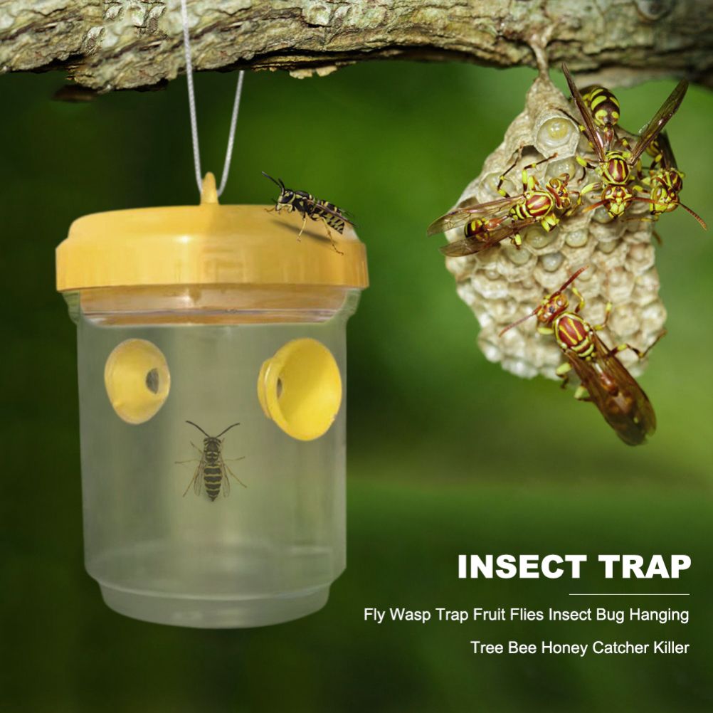 Wasp Trap Hanging Wasp Cather Wasp Killer Reusable Bee Trap Catcher for Wasps Hornets Insects Fruit Fly Trap