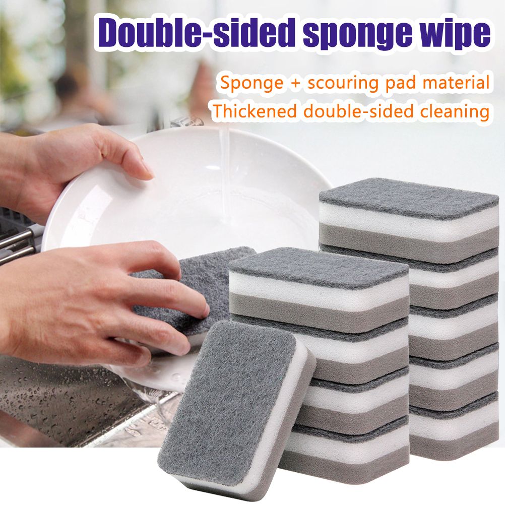 10Pcs Cleaning Scrub Sponges Heavy Duty Scrubbing Dish Sponge Dishwashing Sponge for Kitchen Dish Sink Bathroom Cleaning