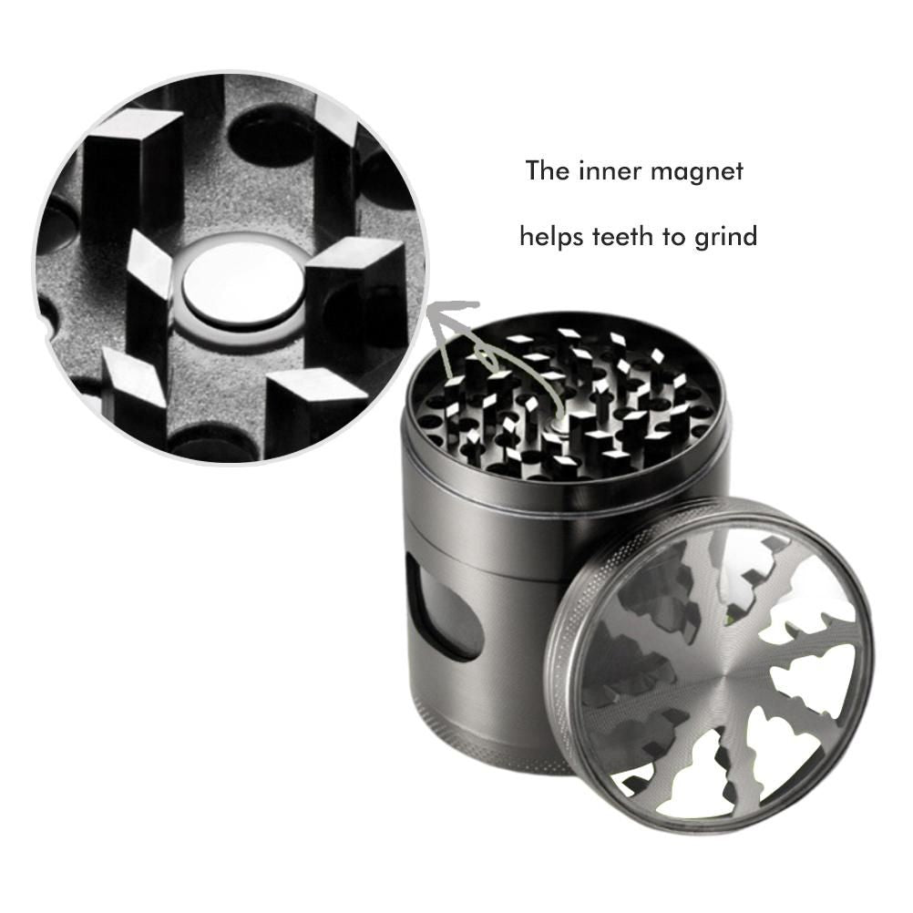 4 Layer 60mm Herb Grinder Zinc Alloy Spice Grass Mill Grinders with Magnetic Lid